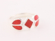 22811 Zilveren ring met rode koraal 