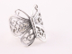 22881 Grote opengewerkte zilveren vlinder ring