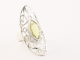 22927 Langwerpige opengewerkte zilveren ring met lemonkwarts