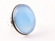 22939 Grote ovale zilveren ring met blauwe chalcedoon