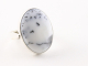 22955 Ovale zilveren ring met dendriet opaal