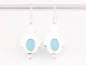 52825 Bewerkte zilveren oorbellen met aqua chalcedoon