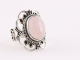 23074 Opengewerkte zilveren ring met rozenkwarts