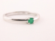 23115 Fijne hoogglans zilveren ring met smaragd