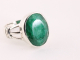 23147 Opengewerkte zilveren ring met smaragd