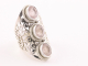 23160 Langwerpige opengewerkte zilveren ring met rozenkwarts