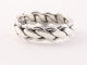 23666 Zware zilveren ring met kabelpatroon
