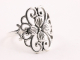 24029 Fijne opengewerkte zilveren ring met bloem