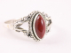 24092 Fijne bewerkte zilveren ring met rode jaspis
