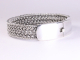 30914 Zware gevlochten zilveren armband met kliksluiting