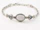 31036 Fijne zilveren koningsschakel armband met regenboog maansteen en topaas