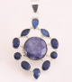 42698 Zilveren hanger met blauwe saffier