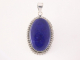41292 Bewerkte zilveren hanger met grote lapis lazuli