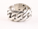 24285 Zware zilveren ring met gourmet schakels