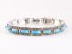 32036 Zilveren armband met blauwe turkoois en marcasiet