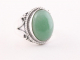 22744 Bewerkte zilveren ring met jade