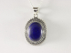 40528+HK Bewerkte zilveren hanger met lapis lazuli aan ketting
