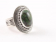 21452 Bewerkte zilveren ring met groene turkoois