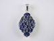 40078 Zilveren hanger met blauwe saffier