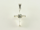 40413 Fijne zilveren kruishanger met parelmoer en marcasiet  