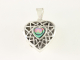 40653 Opengewerkt hartvormig zilveren medaillon met abalone schelp