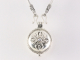 40806 Traditioneel zilveren medaillon met bergkristal aan zware snake ketting