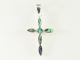 40915 Zilveren kruishanger met abalone schelp  