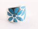 24344 Zware zilveren ring met blauwe turkoois