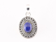 41718 Bewerkte ovale zilveren hanger met lapis lazuli