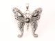 41844 Bewerkte zilveren vlinder hanger met zwarte schelp