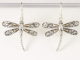 51575 Zilveren libelle oorbellen met 18k gouden decoraties