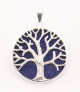 41977 Ronde zilveren hanger met levensboom op lapis lazuli