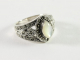 20780-18.5 Zilveren ring met parelmoer en marcasiet