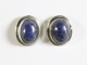 55146 Fijne ovale zilveren oorstekers met lapis lazuli