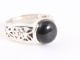 23736 Opengewerkte zilveren ring met onyx