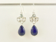 50003 Zilveren oorbellen met lapis lazuli en blauwe en witte topaas