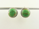 50369 Ronde zilveren oorstekers met groene koperturkoois