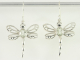 50504 Opengewerkte zilveren libelle oorbellen met groene amethist  