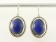 50754 Bewerkte zilveren oorbellen met grote lapis lazuli stenen  