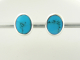 50835 Fijne ovale zilveren oorstekers met blauwe turkoois