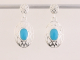 50972 Opengewerkte ovale zilveren oorstekers met blauwe turkoois