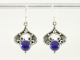 51079 Bewerkte zilveren oorbellen met lapis lazuli  