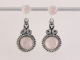 51081 Bewerkte zilveren oorstekers met rozenkwarts