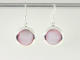 51221 Ronde zilveren oorbellen met roze parelmoer