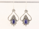 51529 Lange bewerkte zilveren oorbellen met lapis lazuli