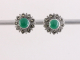 51995 Fijne zilveren oorstekers met jade en marcasiet