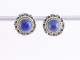 52012 Fijne bewerkte zilveren oorstekers met lapis lazuli