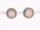 52015 Fijne bewerkte zilveren oorstekers met rozenkwarts