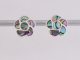 52074 Bloemvormige zilveren oorstekers met abalone schelp