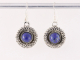 52112 Ronde bewerkte zilveren oorbellen met lapis lazuli